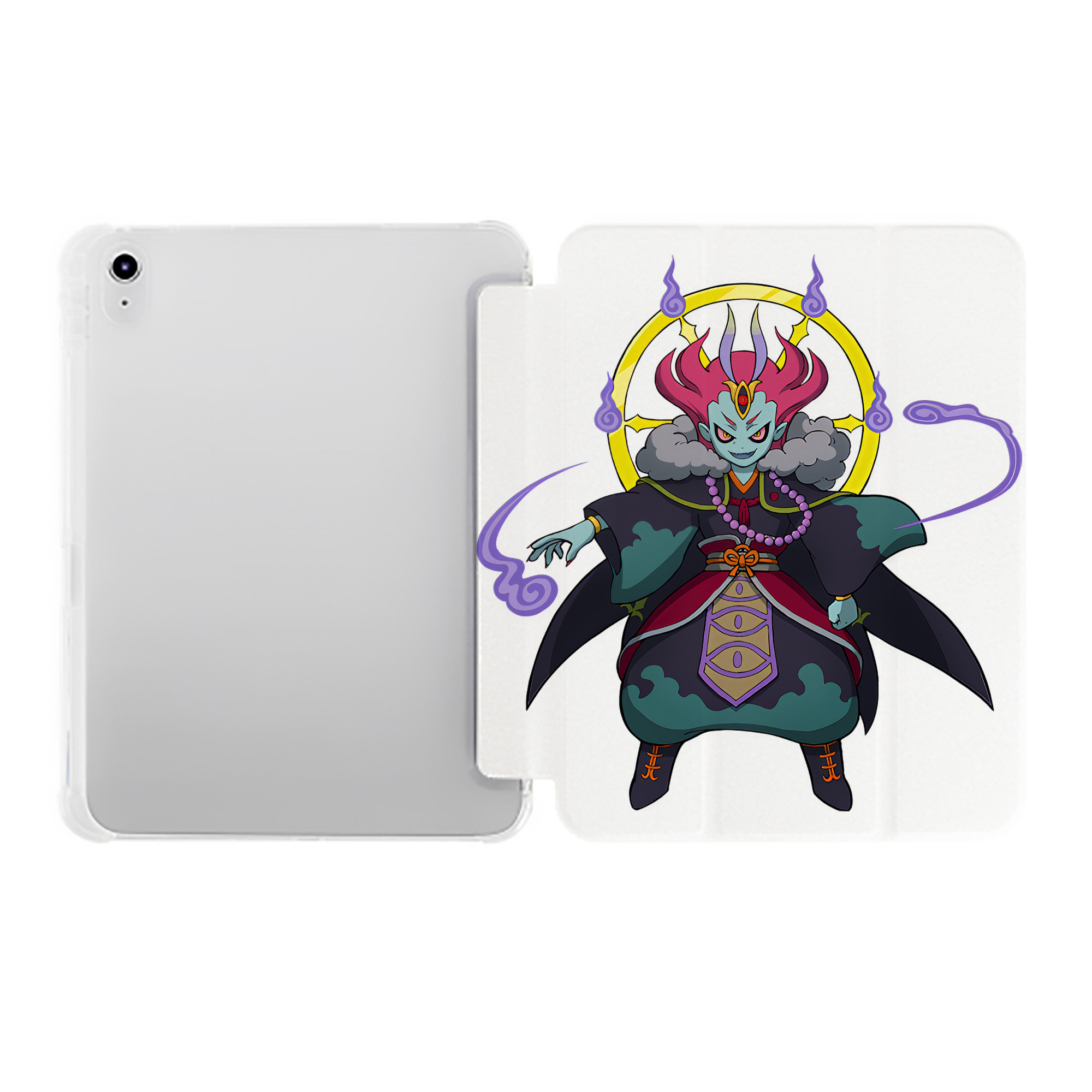 （画像用） 妖怪ウォッチ Yo-kai Watch IPad ケース ペン収納付き 三つ折りスタンド PUレザー×シリコン 対応機種9.5/10.5/10.9インチ